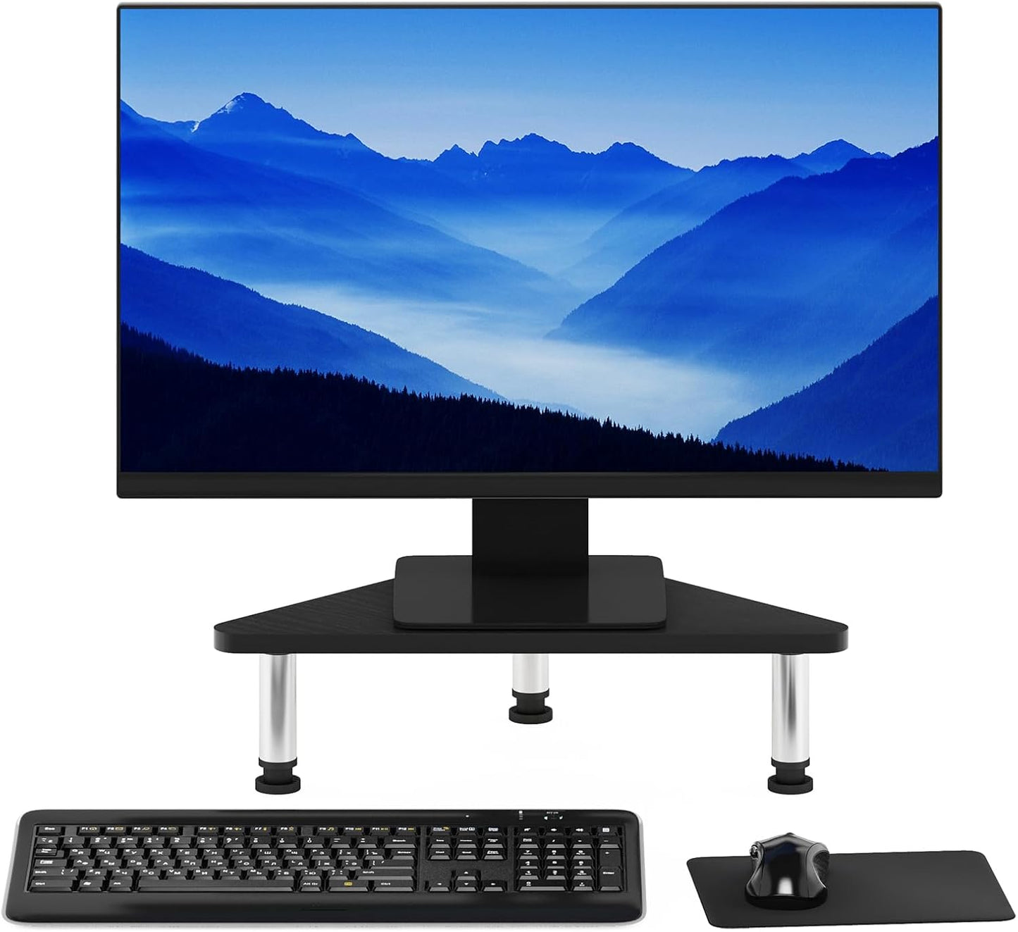 Furinno Turn-N-Tube Corner Monitor Riser Stand with Stainless Steel Tubes, Americano
