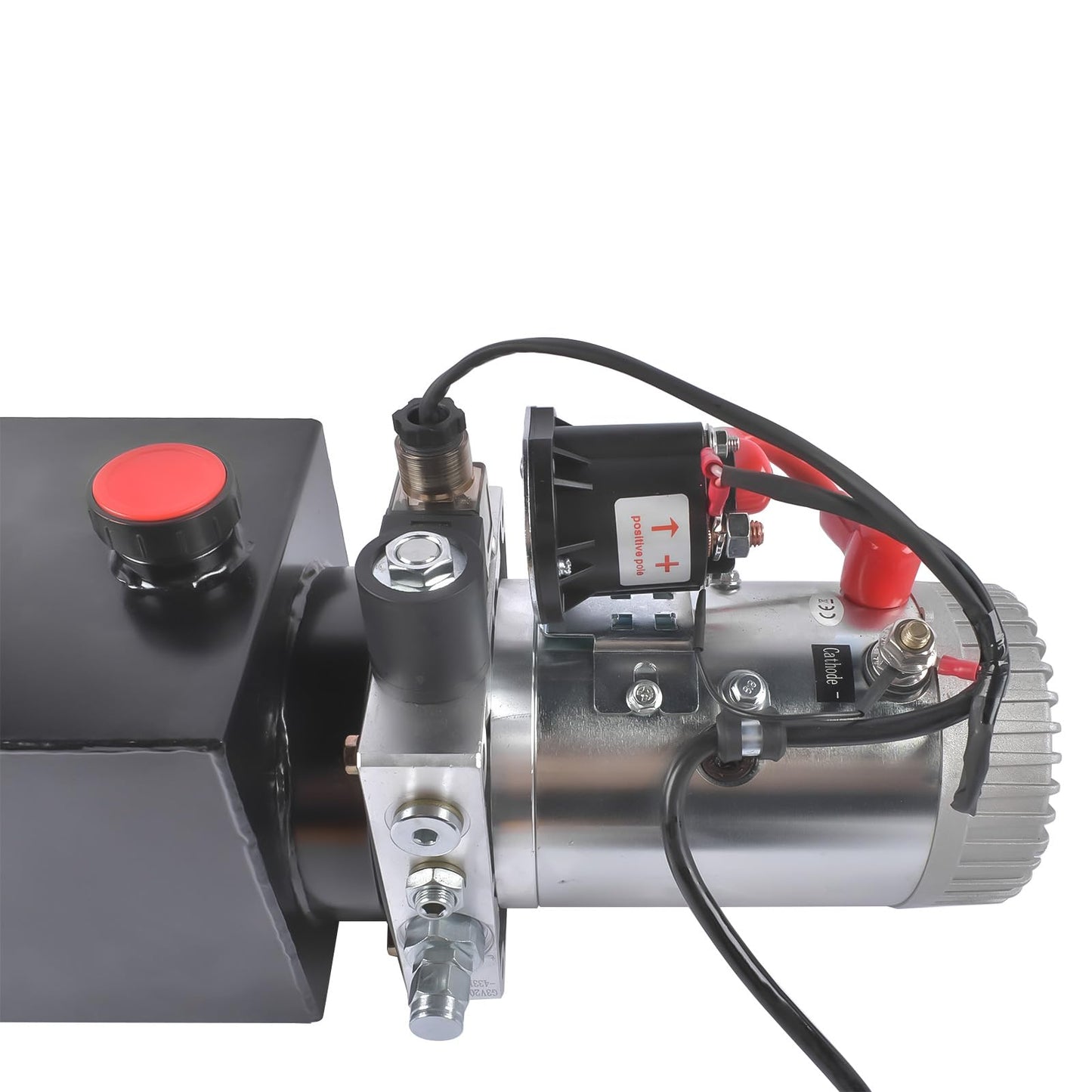 Mixizap 12V Hydraulic Pump, 4 Quart Single Acting Power Unit, 0.91 GPM Flow, 3200 PSI, for Dump Trailers, Tippers, Car Lifting, Log Splitters
