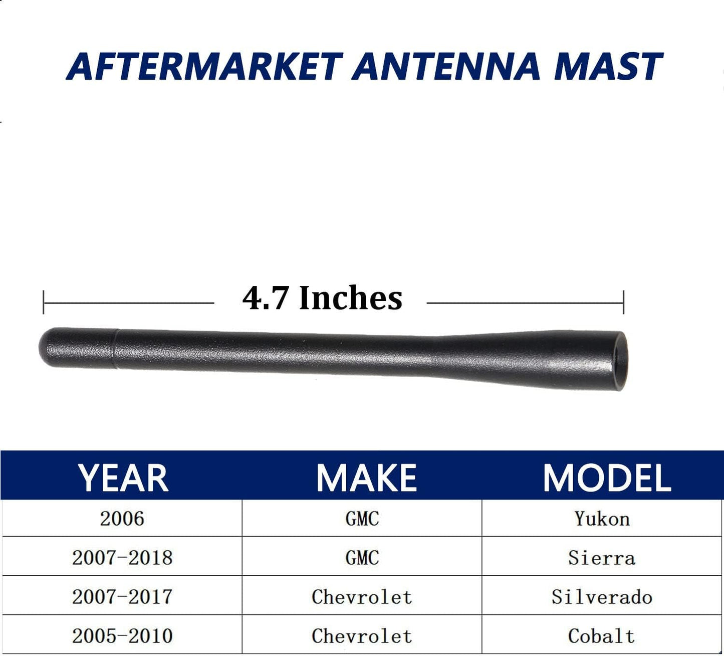 Anina 4.7" 2006-2022 Car Radio Antenna Mast Compatible with GMC Sierra Chevy Silverado Cobalt Aluminum Alloy Car