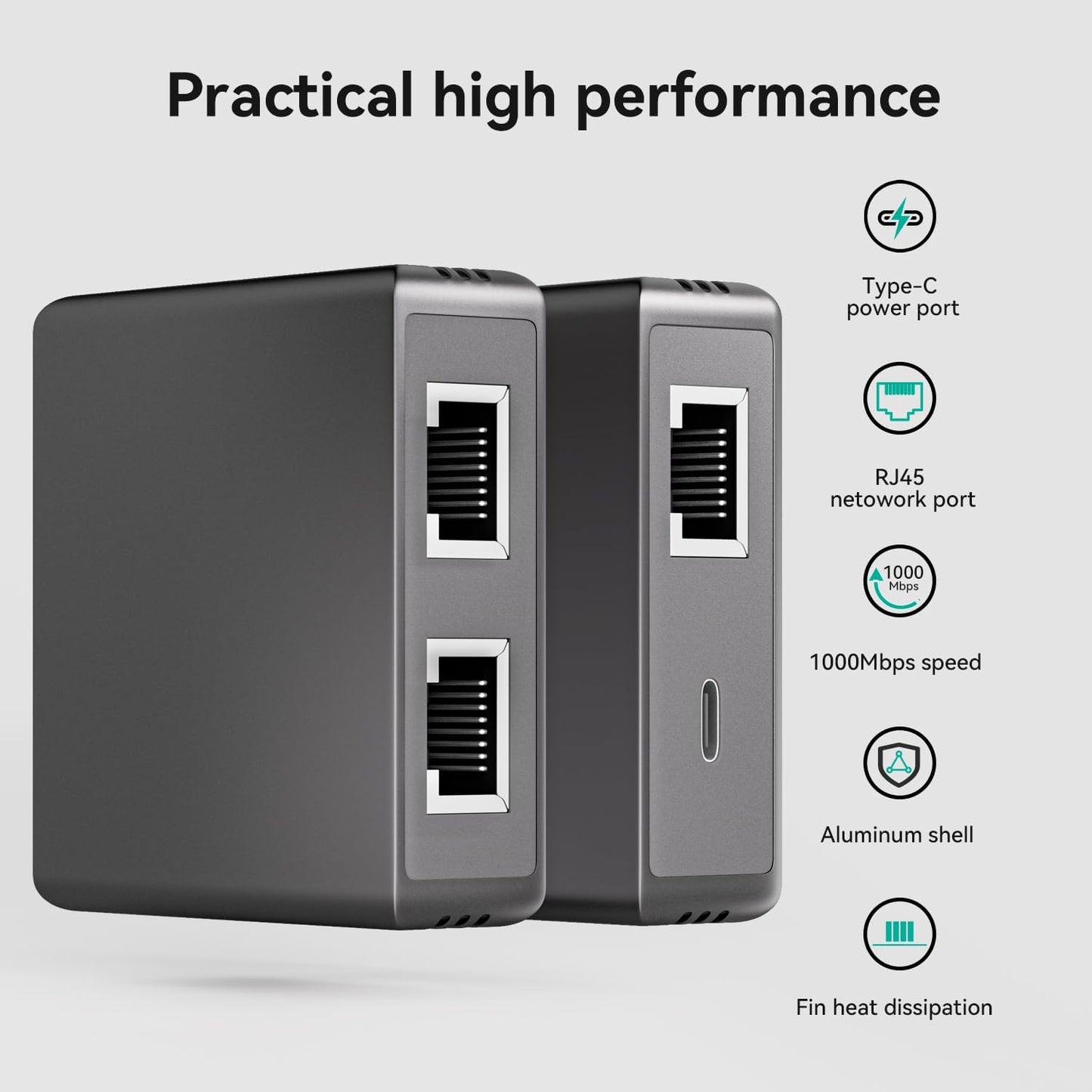bliyee 2 1000Mbps RJ45 Cat5/6 Port Gigabit Ethernet Switch, Network Switch Adapter, Easy LAN Expansion for PC Router