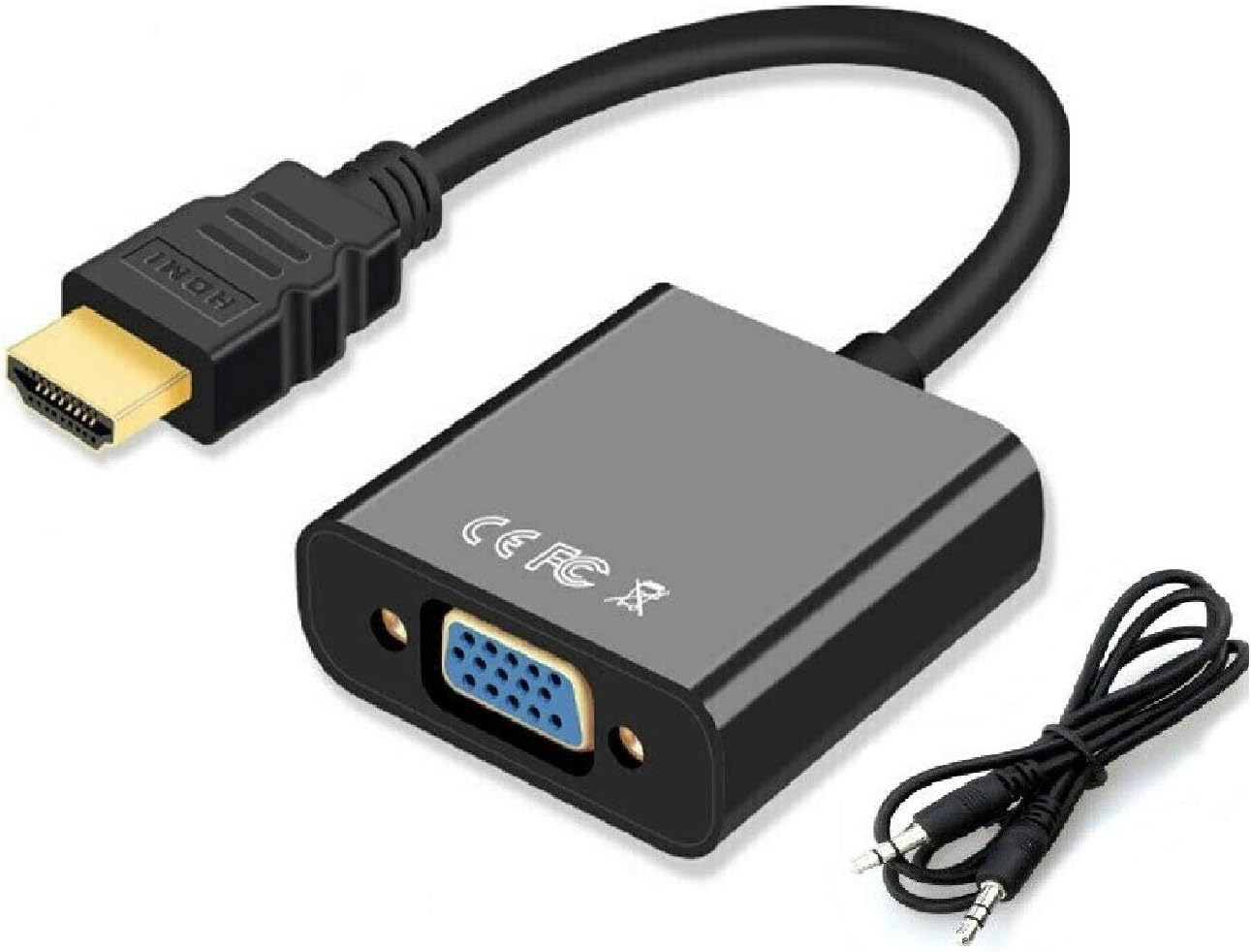 E-Universal Adapter Converter HDMI to VGA Male to Female for Computer, Desktop, Laptop, PC, Monitor, Projector, HDTV