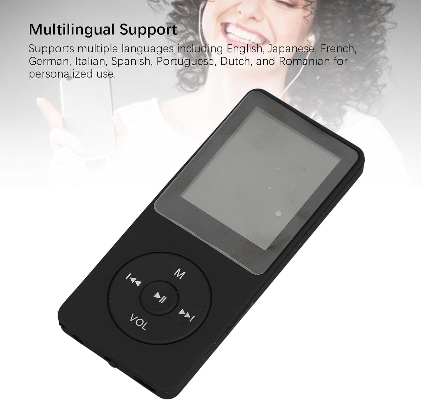 Yunseity MP3 Mp4 MP3 Player with Bluetooth, HiFi Sound Portable Music Player with Earphones, Music Device Player