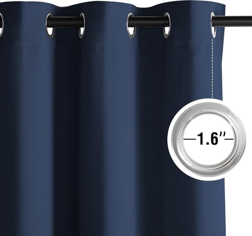 NICETOWN Blackout Curtains - Grommet 2 Panels, 72 Inches Long | Elegant Navy Blue Design