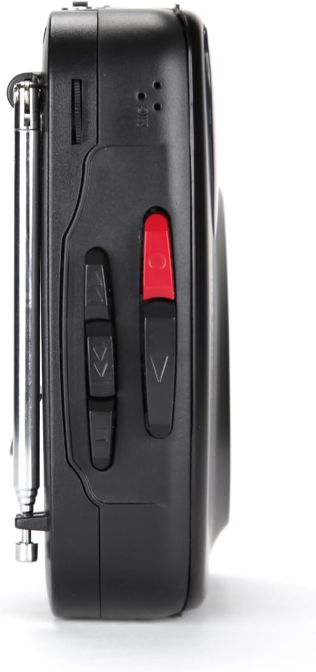 Emerson EPC-1000 Cassette 3.5mm Cassette Portable Player & Recorder with AM/FM Radio, Built-in Speaker, Headphone Jack