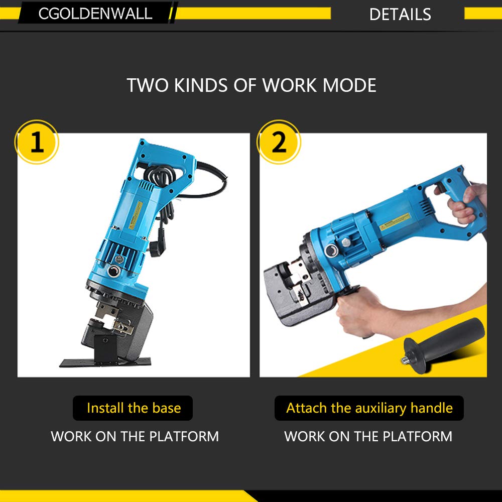 CGOLDENWALL 1200W Hydraulic Hole Punch Electric Hydraulic Hole Punching Tool Hole Digger for Steel Plate Iron Plate Aluminum Plate CE&ROHS Certificate 110V