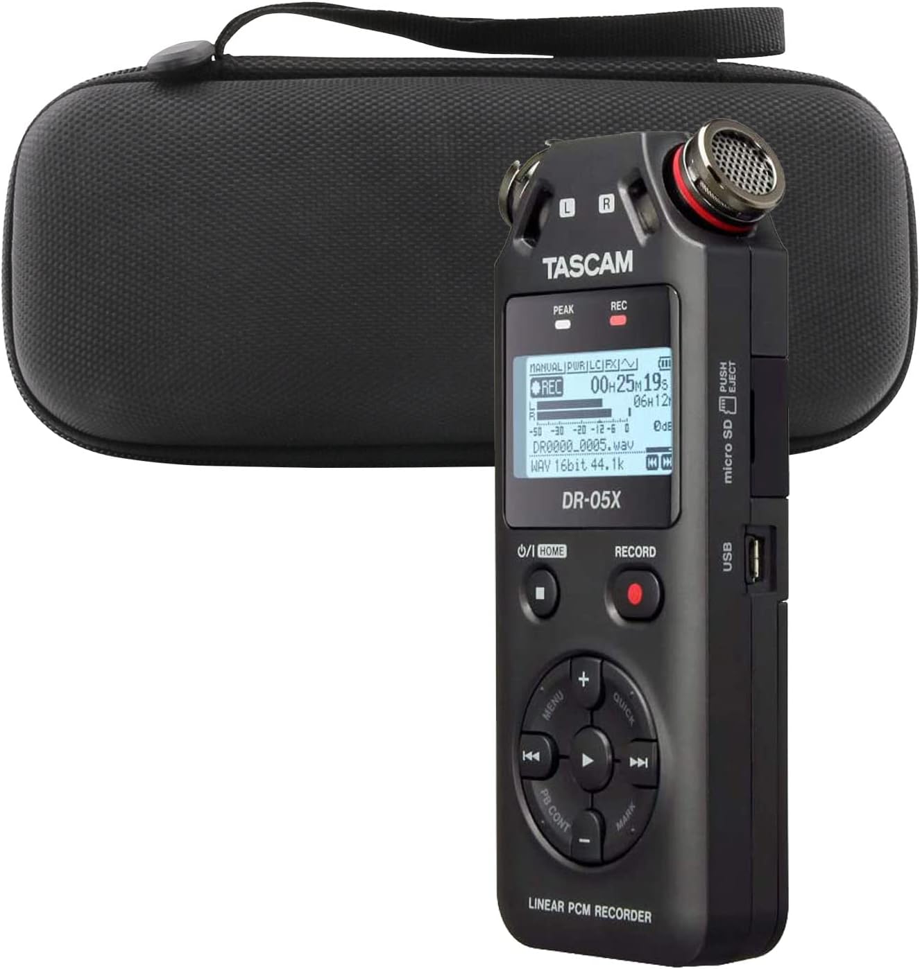 DR-05X/DR-05 WAIYUCN Hard EVA Carrying Case Compatible with Tascam Stereo Handheld Digital Audio Recorder Case.