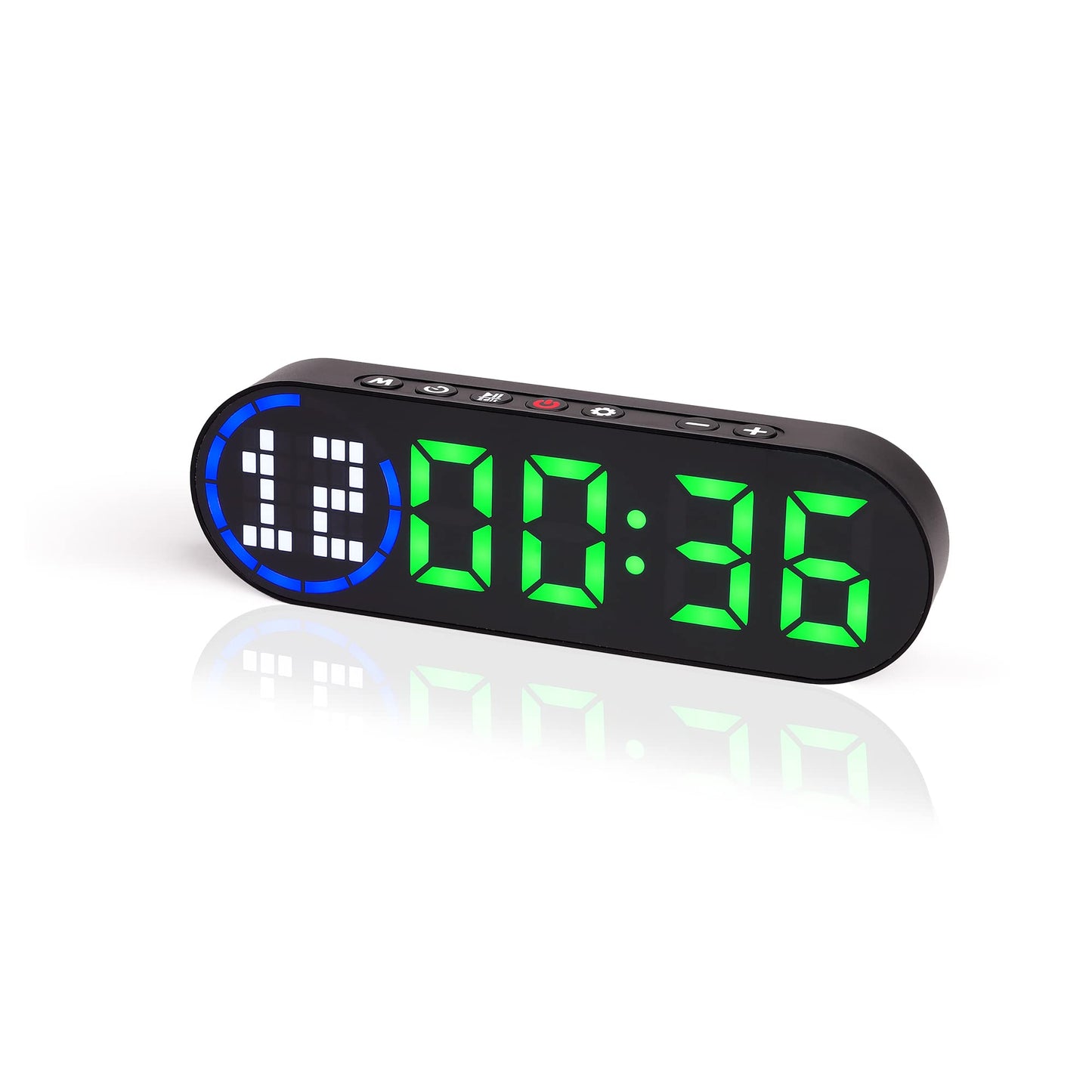 Portable Gym Timer Battery Powered, Magnetic Interval Workout Clock Time with Time Progress Bar, Boxing Round Timer for Home Gym Countdown/Up Fitness Crossfit HIIT Tabata