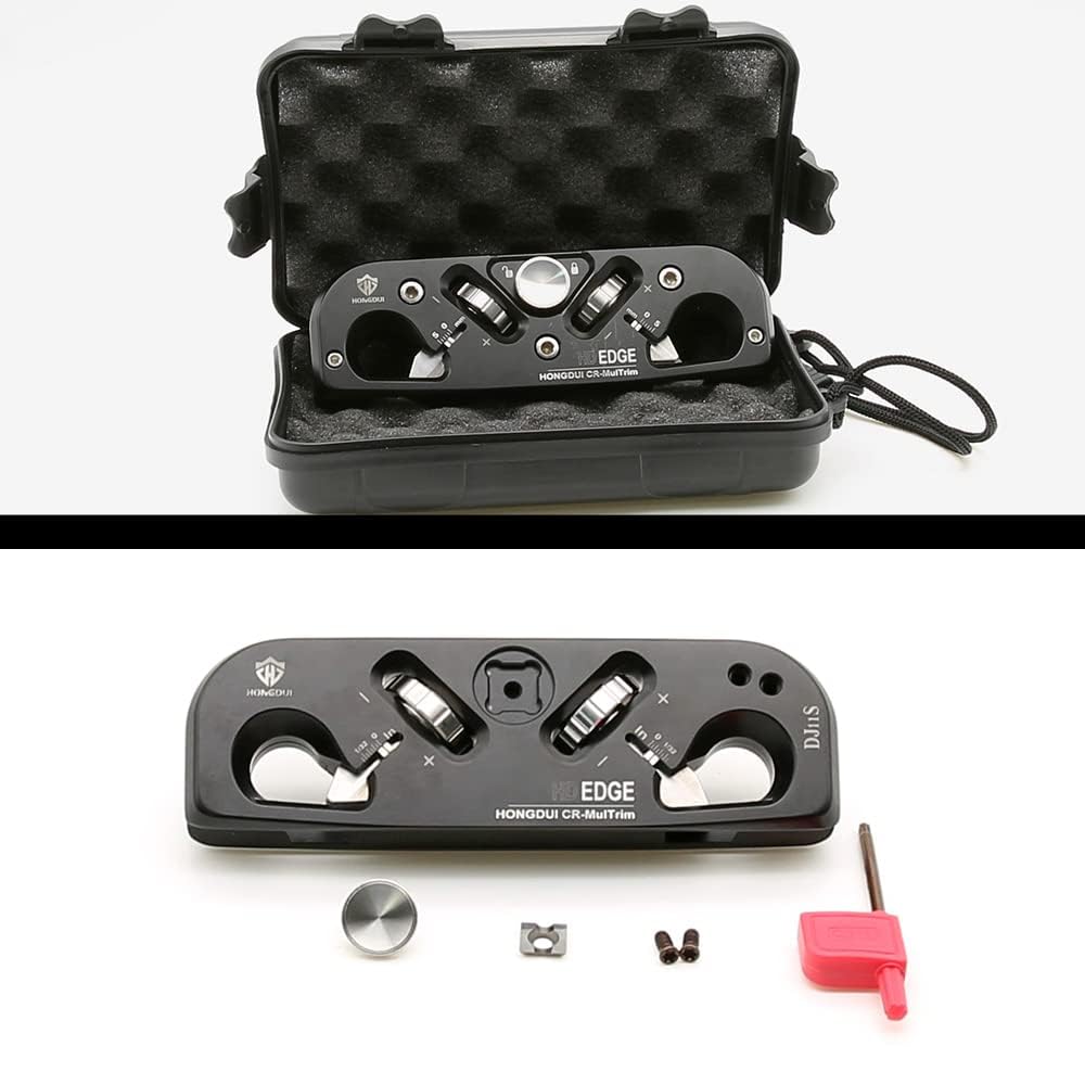 HONGDUI DJ11S 2-in-1 Chamfer & Radius Plane,1/32"(5mm) Depth Adjustable, Aluminum Alloy Edge&Radius Chamfering Plane, 3 Blades with 12 Cutting Edges for Use Woodworking Tool-1 Pcs