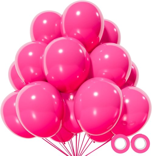 Hot Pink Balloons by [Brand Name] - 110pcs 12-Inch Latex Balloons for Birthday Parties & Baby Showers