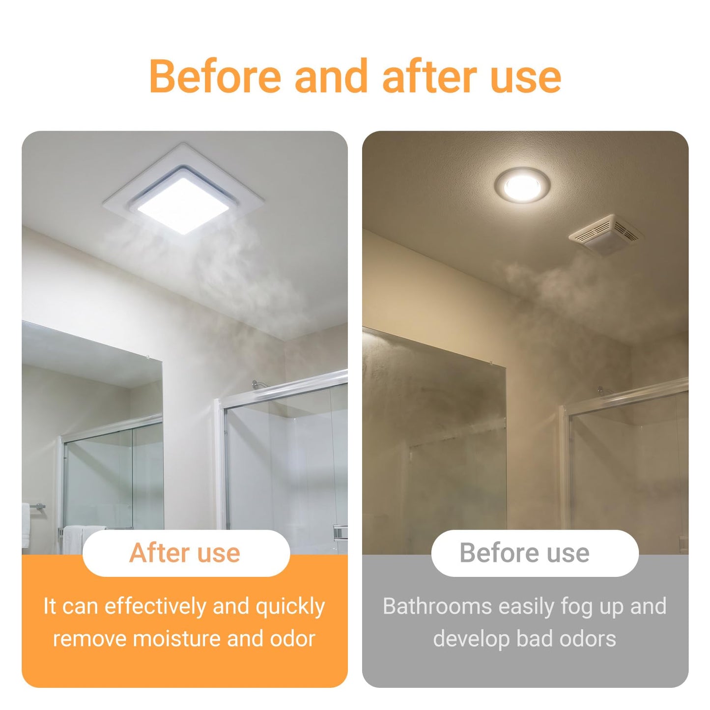 RLOZUI Bathroom Exhaust Fan with Light, 120 CFM Quiet Ventilation Fan with 6500K 1200LM LED Light, 1.0 Sones, 4" Duct, Mounting Opening 8.3"x8.3", Ceiling Mount Vent Fan for Bathroom Office Home