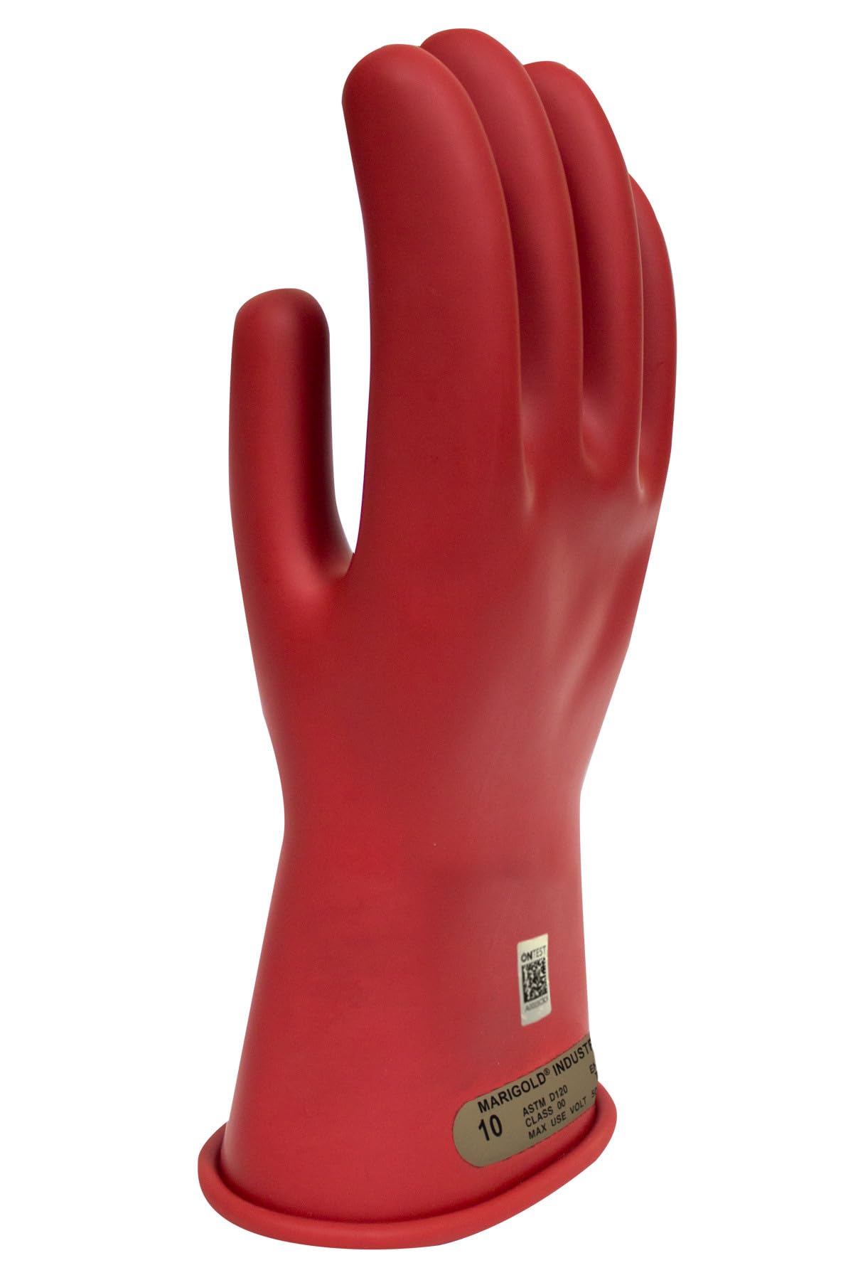 Enespro Class 00 Electrical Gloves 500V AC / 750V DC Red Insulated Rubber Gloves, 11” Electrical Safety Gloves for Linemen, and Utility Workers, Size 12