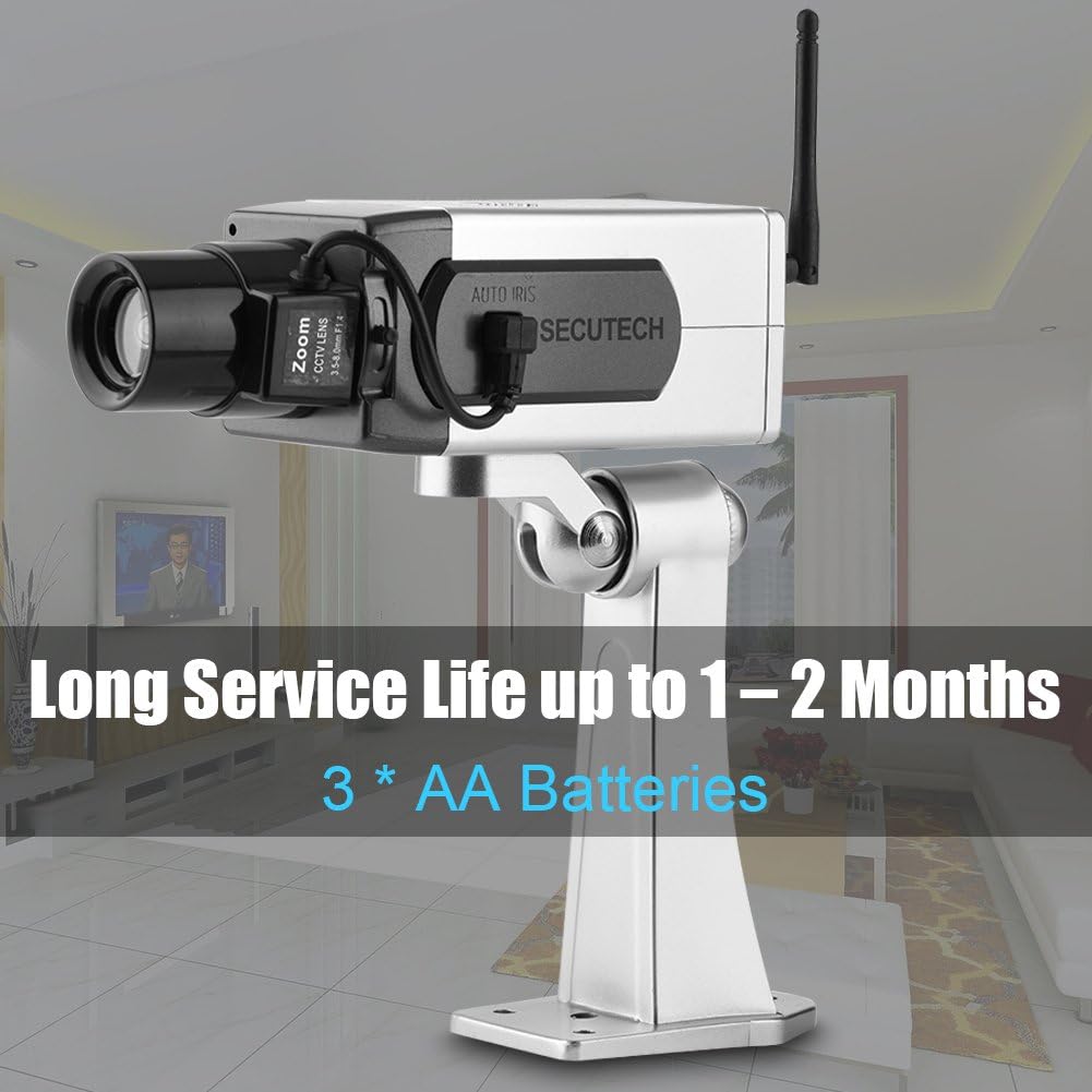 Serounder Dummy Dummy Security Camera, Fake Security Camera with Motion Sensor Light Fake Surveillance Security Camera