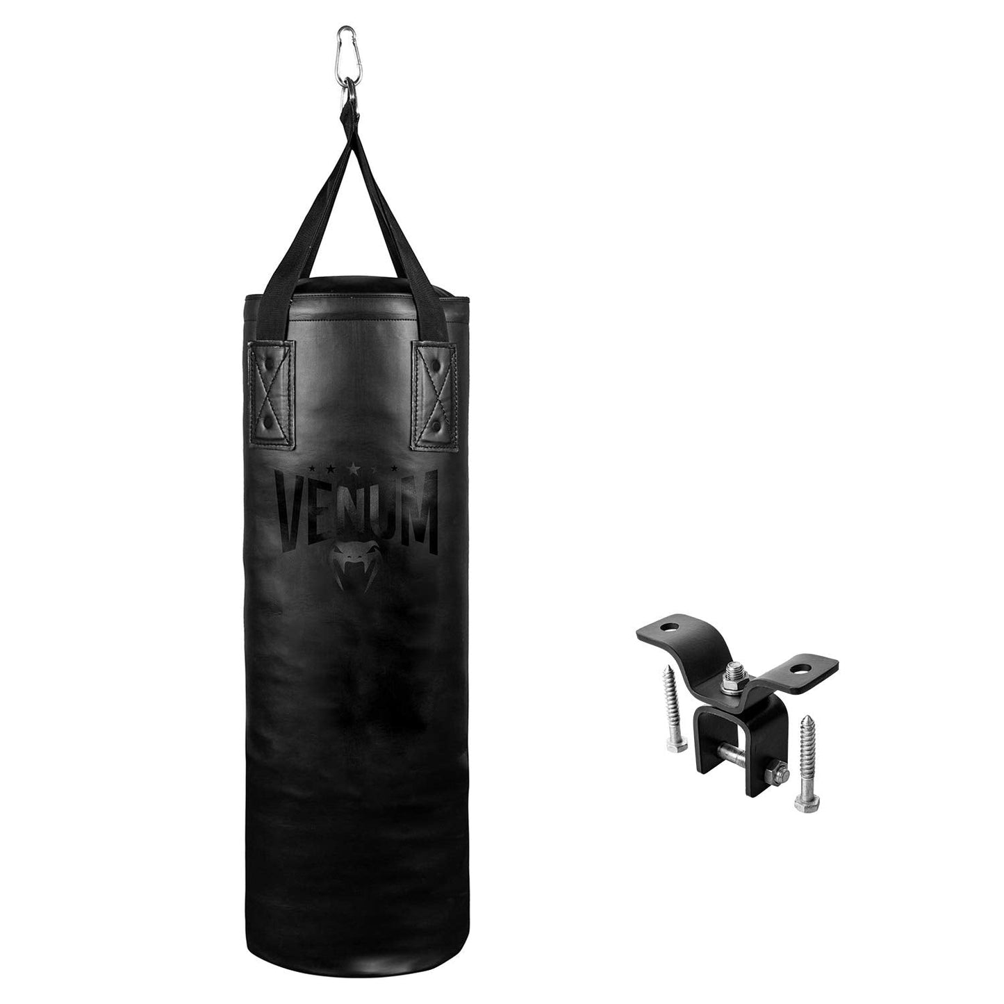 Venum Origins Punching Bag (Ceiling Mount Included) - Black/Black, 70 lbs