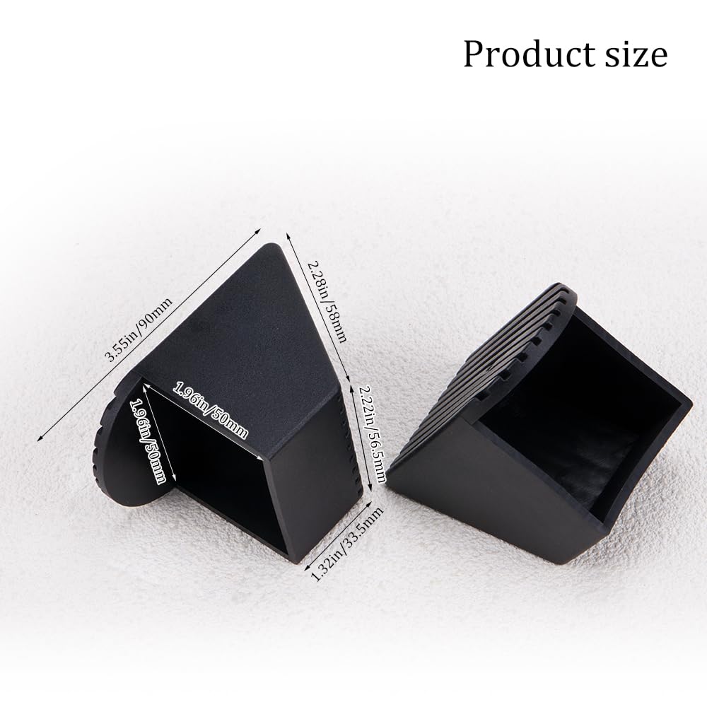 Comidox 4Pcs Premium Plastic Fitness Equipment End Caps Slip-Resistant Square Tube Sleeve Replacement Caps for Gym Equipment Office Furniture Storage Racks Protection