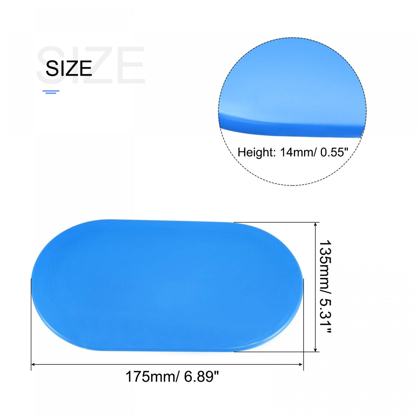 uxcell Exercise Core Sliders, Oval Glider Discs with Feet Covers, Dual Sided Usage in Home Gym for Full Body Workout, Blue