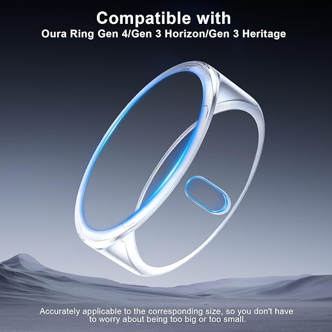5 Pack Cover Compatible with Oura Ring Gen 4/Oura Ring Gen 3 Horizon/Heritage, Surport Charging with Cover on, Anti-Scratch TPU Protector for Oura Rings Accessories Women Men (Size 6)