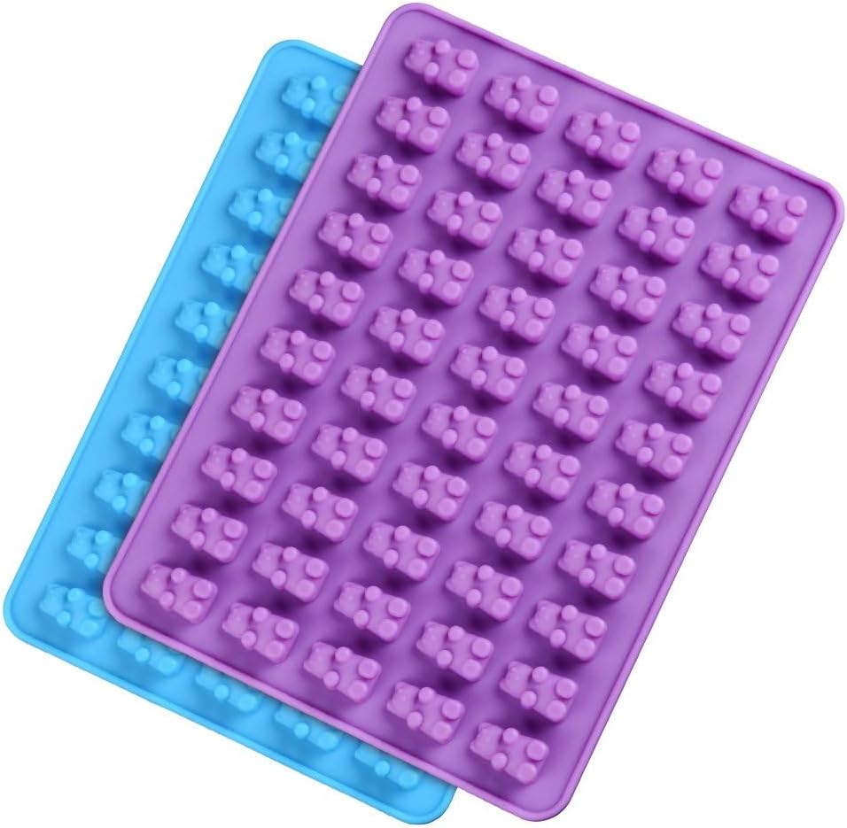 Silicone Gummy Molds by Gummy Molds - Mini Bear Candy Molds with 2 Droppers | Nonstick Food-Grade, Set of 4