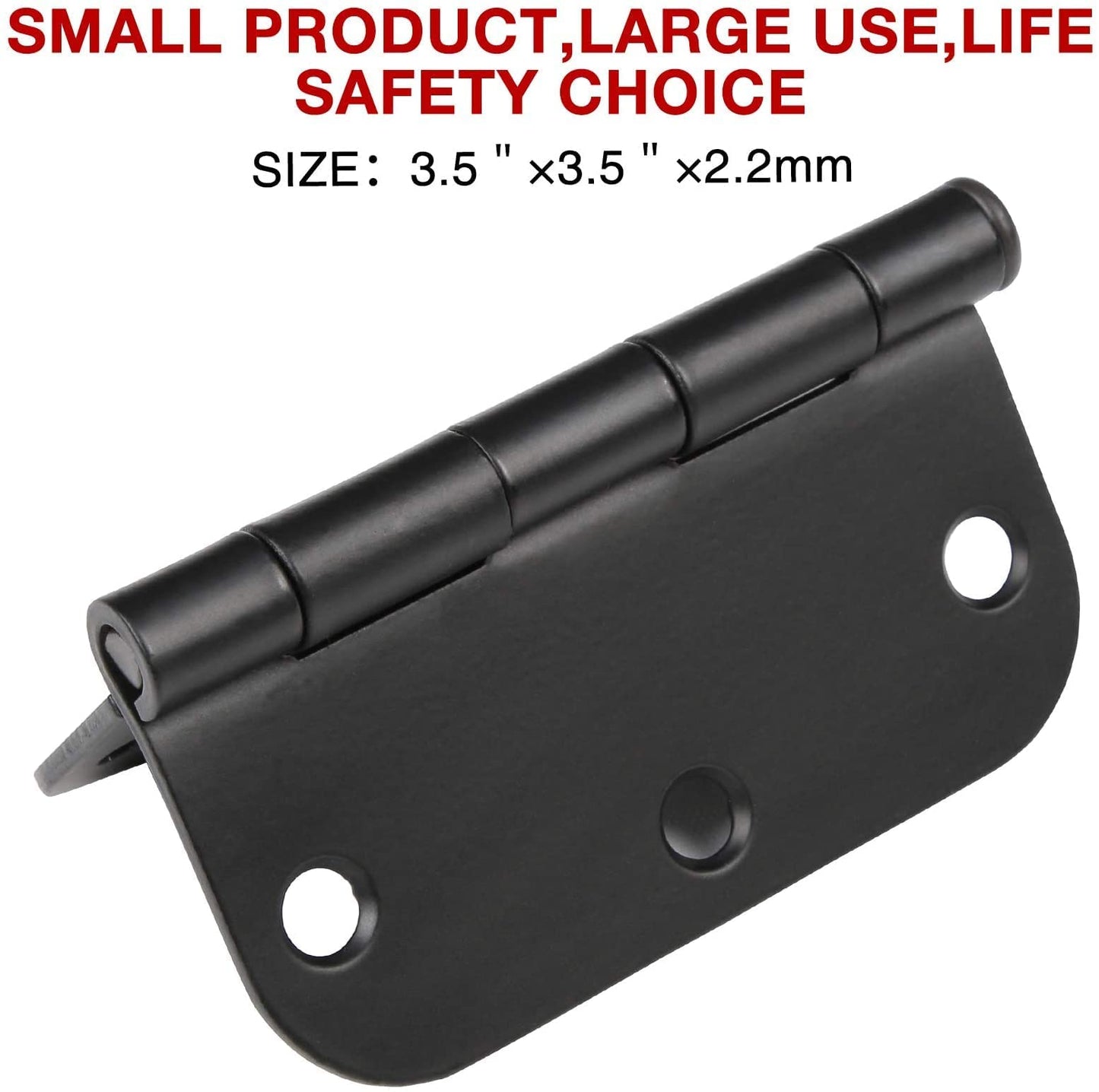 30 Pack Matte Black Door Hinges 3.5 x 3.5 Inch 5/8" Radius, Interior Heavy-Duty Rounded Hinge for Doors Standard Bedroom Office Door Hardware Removable Pin,RV,Garage,Storage Shed,Livestock Facilities
