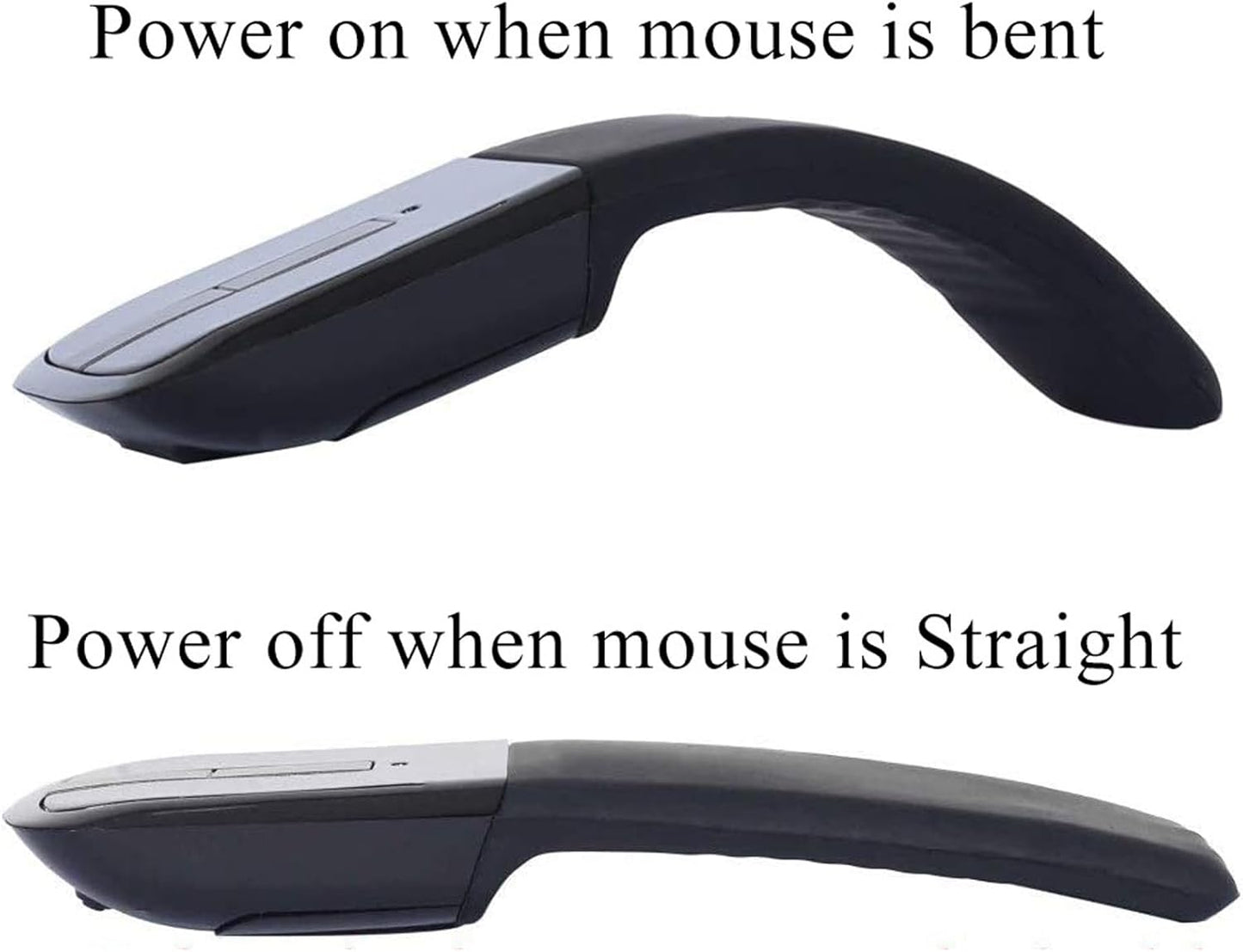 WUDEMWWFE Bluetooth Arc Mouse Foldable Slim and Portable Mini Wireless Computer Travel Mouse Folding Optical Touch Mice