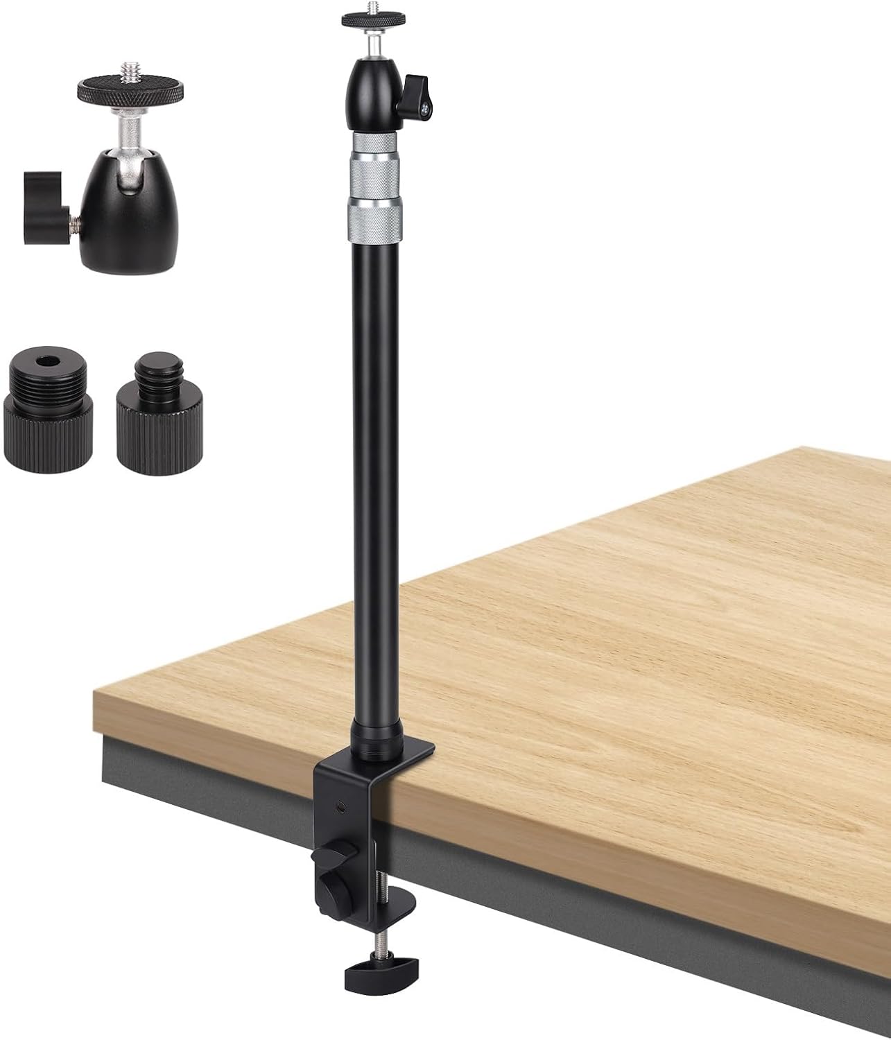 TsOnaRegion 360 15.7-35.4 Inch Camera Desk Mount Heavy Duty Aluminum Alloy with Ball Head - Adjustable Table Clamp