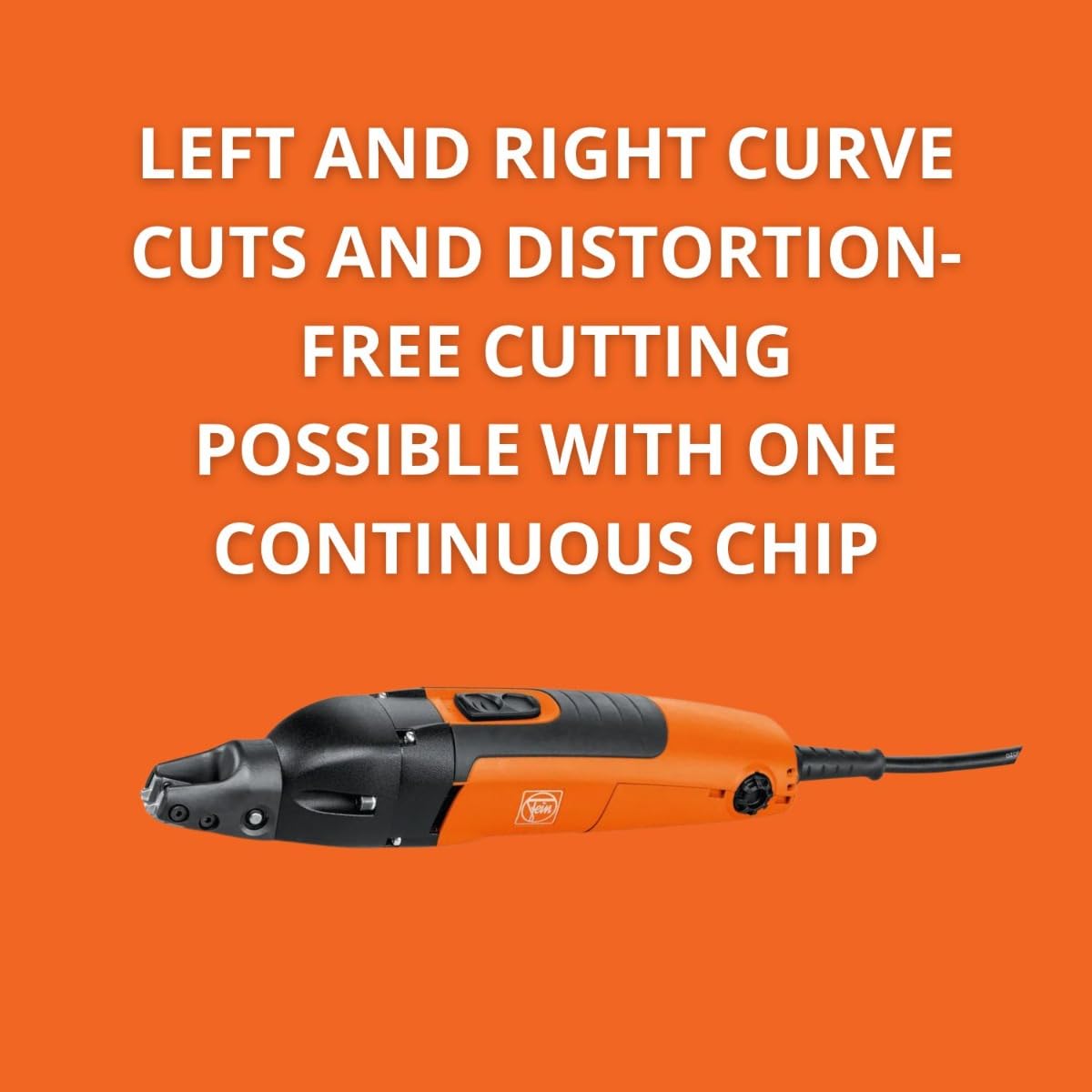 Fein Slitting Shear for Distortion-Free Cutting - Cuts Up to 16 Gauge, Open-Front Head, QuickIn System, Variable Speed, 16 ft Cable - BSS 1.6 E - 72303161090