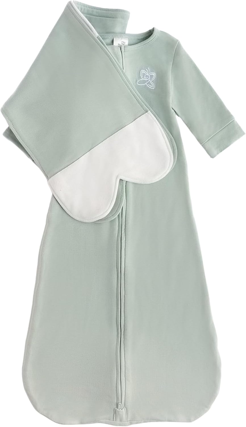 Butterfly | Organic Newborn Baby Sleep Sack & Wrap Blanket - Calming Sage Transitional Accessory (4-7 lbs)