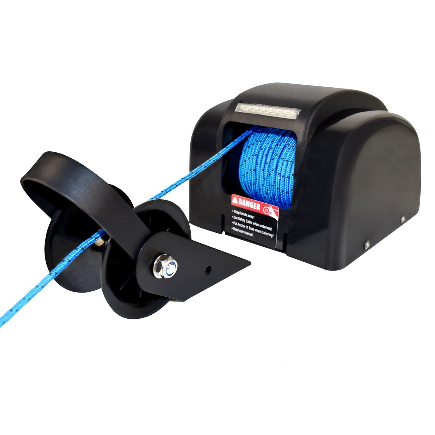 Acdet 45 LBS Electric Boat Anchor Winch, Saltwater Electric Anchor Winch w/Wireless Remote Control & 98.42ft of Pre-Wound Anchor Rope 12V Marine Windlass Anchor Winch,Black