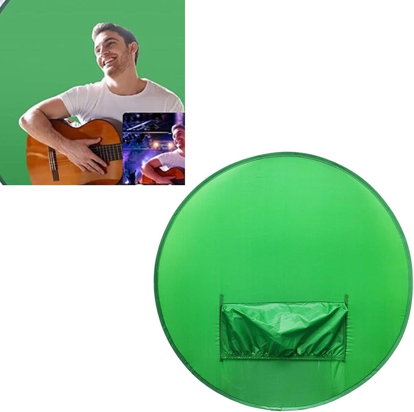 Denash 56" Green Screen Backdrop, Diameter Foldable Green Background, Portable Webcam Background for Video Chats