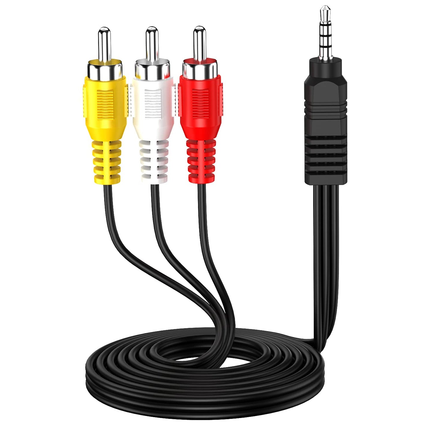 SZMXUCK 3.5mm 1/8" 3 TV,Smartphones,MP3, (5ft/1.5m) to RCA Camcorder Handycam AV Audio Video Output Cable, TRRS to RCA