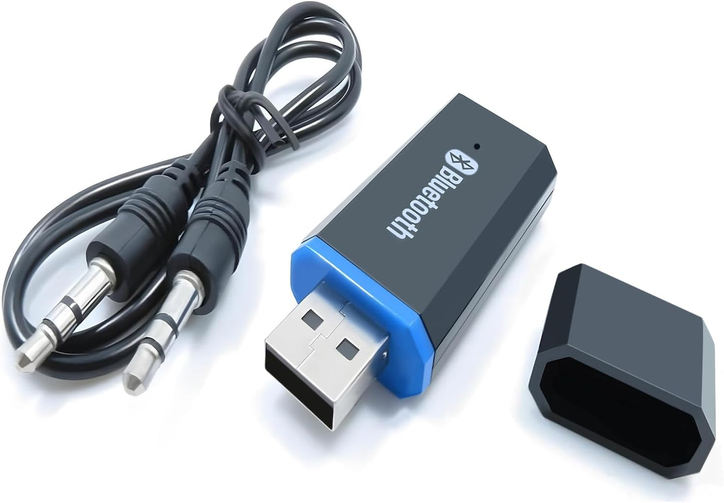 QOFOWIN 3.5mm (Yet-M1) USB Bluetooth Receiver Adapter, Wireless Audio Adapter Car Kit Music Receiver for Home
