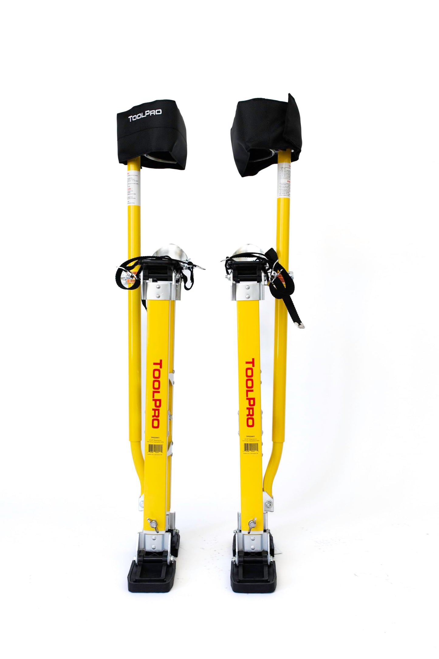 ToolPro Professional Grade Adjustable Drywall Stilts - for Drywall Installation, Painting, and More. Soft Strap Bands to Reduce Soreness and Smoother use (24-40 in., Magnesium)