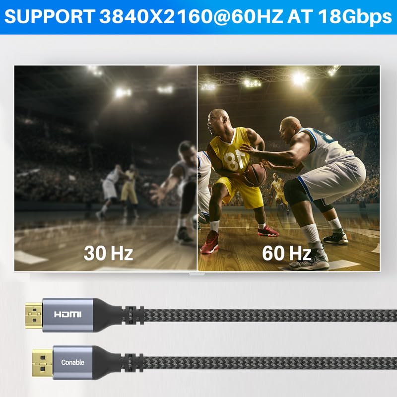 4K 15FT, 4K@60Hz 4K@60Hz 2K@120Hz 1080P DisplayPort to HDMI Cable HDR, High Speed Active Display Port to HDMI Cable UHD