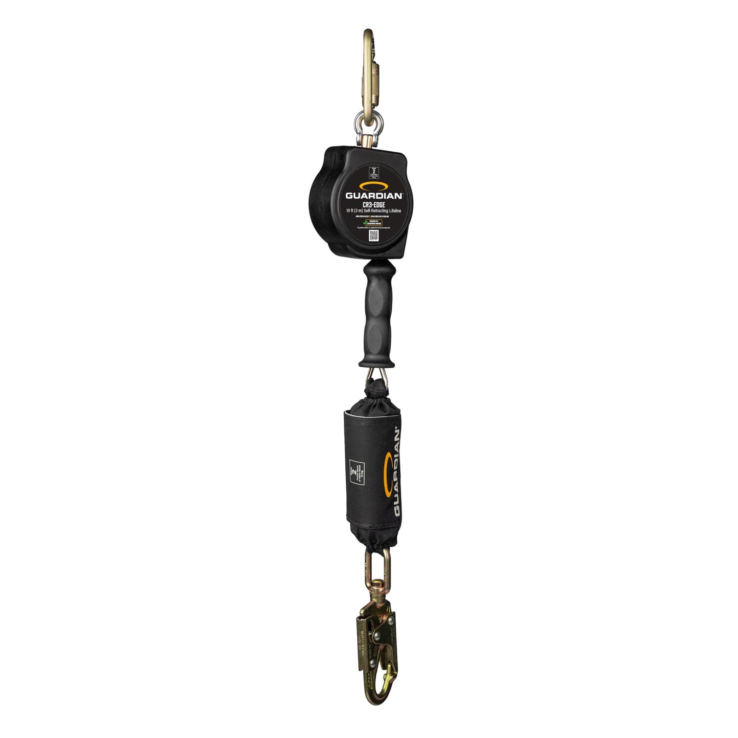 Guardian 4200007 CR3-Edge SRL – Class 2 Self-Retracting Lifeline with Swivel Top & Carabiner | 10 ft Cable | OSHA and ANSI Compliant