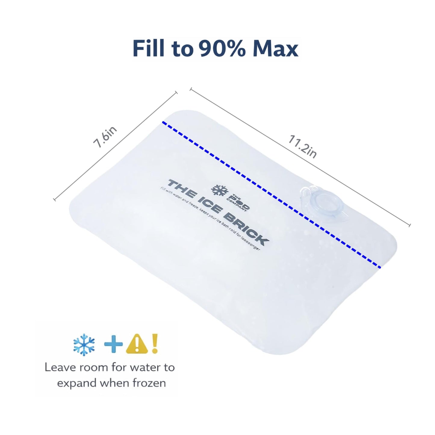 6-Pack Ice Brick, Reusable 3 lb Ice Blocks for Cold Plunge, Long-Lasting Cooling for Colder Water Longer, Durable Refillable Ice Bricks, Fill to 90% Max, The Pod Company
