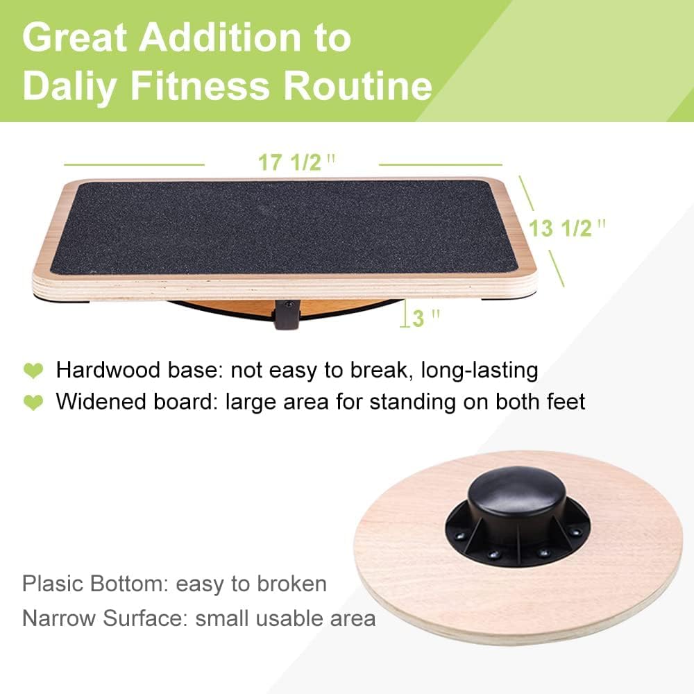 StrongTek Professional Wooden Balance Board with Crossed Hardwood Base, Advanced Rocker Board for Core Strength, Stability Training, Difficult Balancing Board, Support 360° Rotation