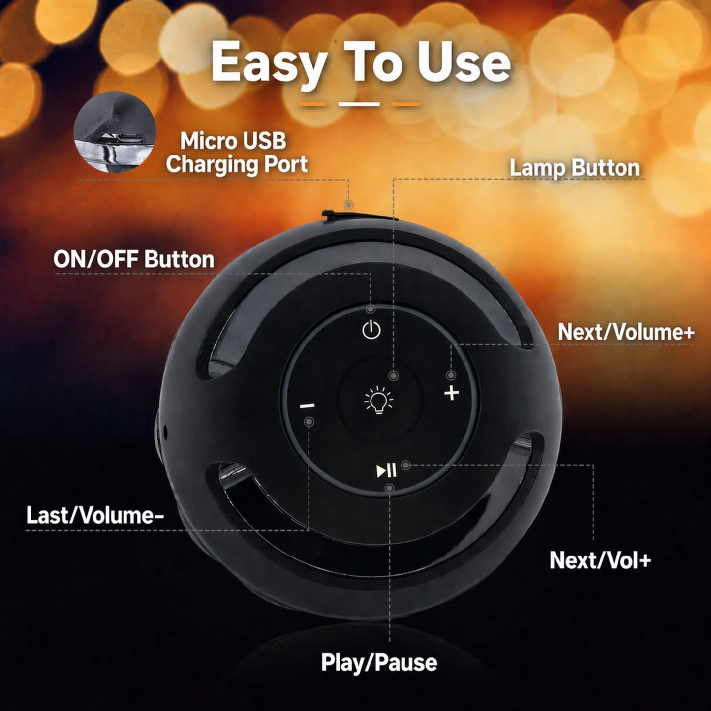 ANERIMST 360 24-Hour for Dad, Outdoor Bluetooth Speakers with LED Torch Light Wireless & Waterproof Speaker for Garden