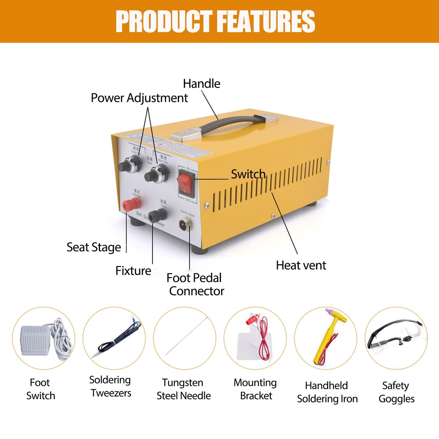 Jewelry Spot Welding Machine,30A Jewelry Soldering Welding Processing Tool,Professional Gold Silver Spot Welder, Electric Pulse Welding Tool for Welding Jewelry