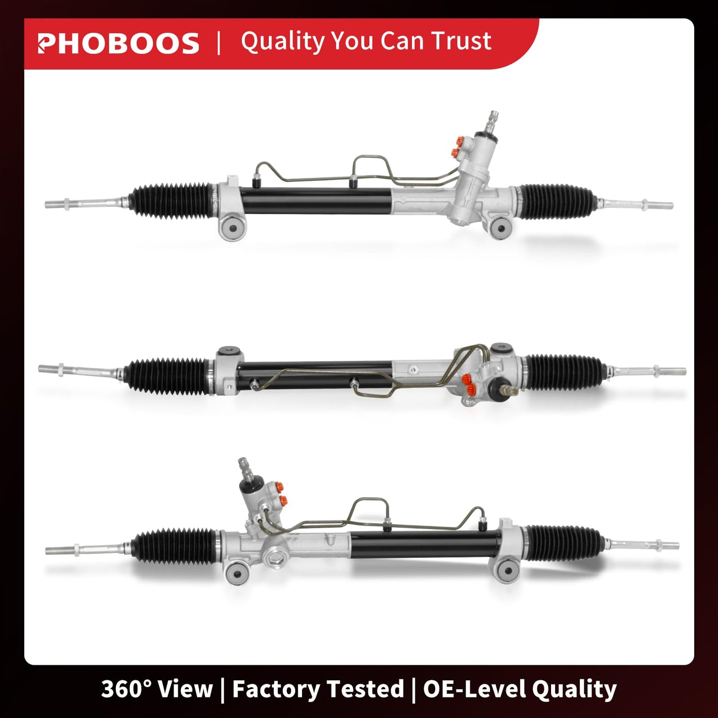 PHOBOOS Hydraulic Power Steering Rack and Pinion Assembly Compatible with Toyota Camry 2007-2011, Avalon 2005-2012 & Lexus ES350 2007-2012, New Unit, Leak Resistance, Direct Fit, Ref.97-2630, 26-2630
