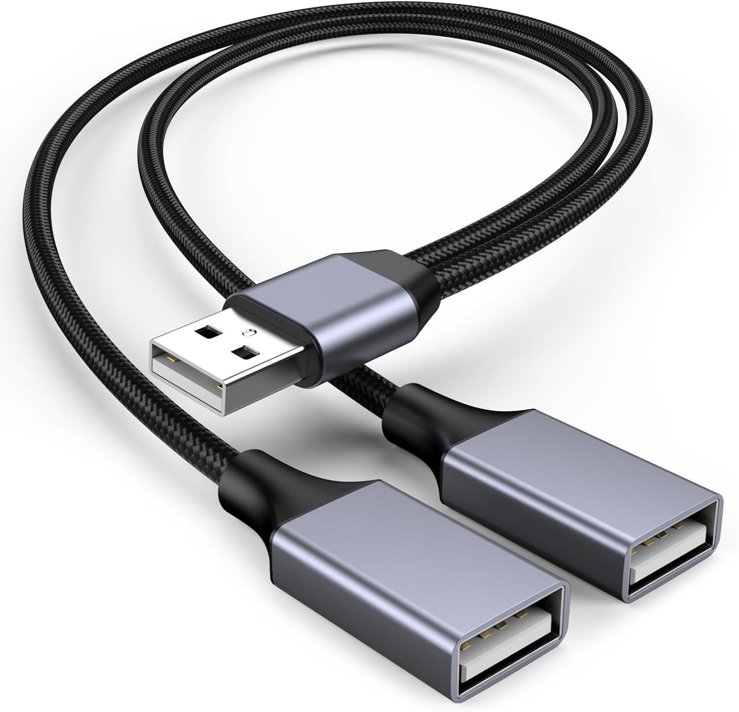 KAYQINHO 1 2 2 PS4, PS5, USBA Y Splitter in Out, USB Male to Female Cable for PC, Tablet, Laptop, MacBook, Keyboard
