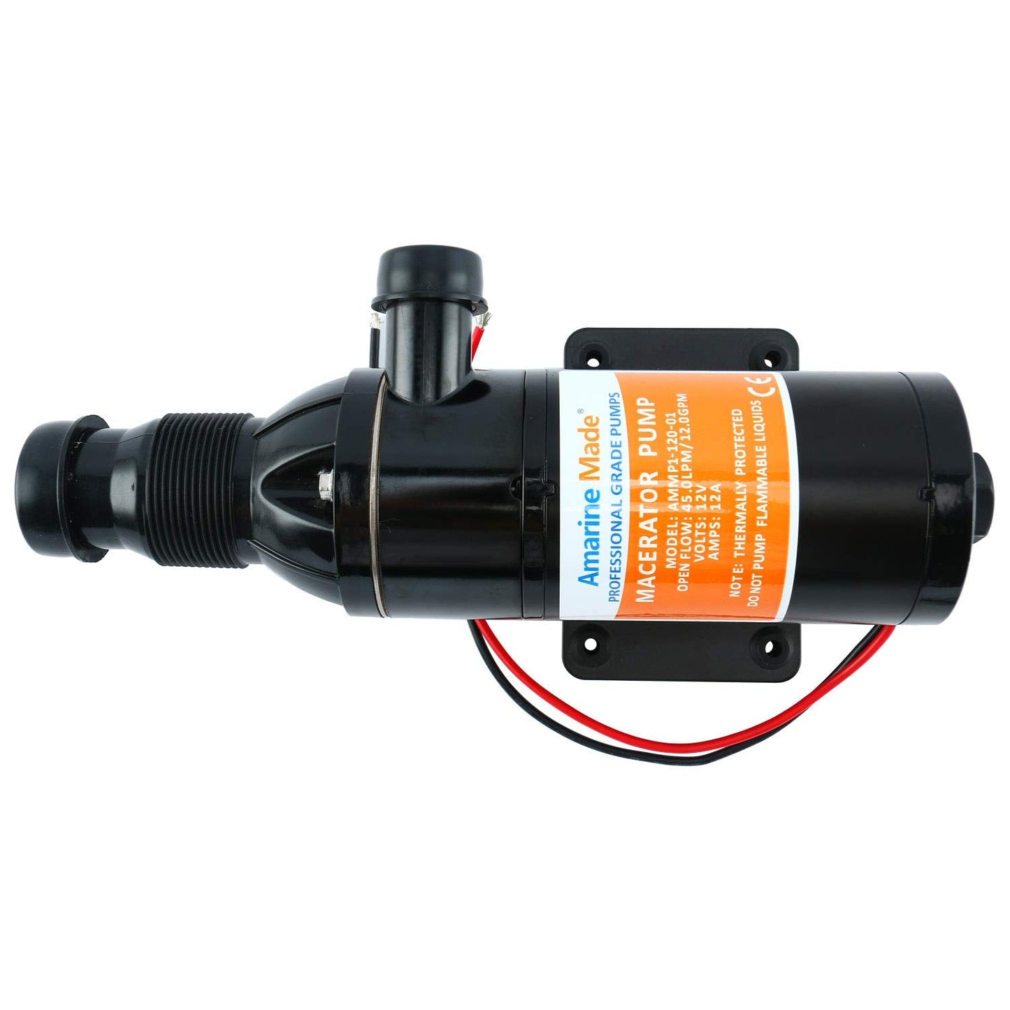 Amarine Made Macerator Waste Water Pump 12V 12 GPM New Anti-Clog Feature for RV Marine Trailer Toilet Sewer Self Priming
