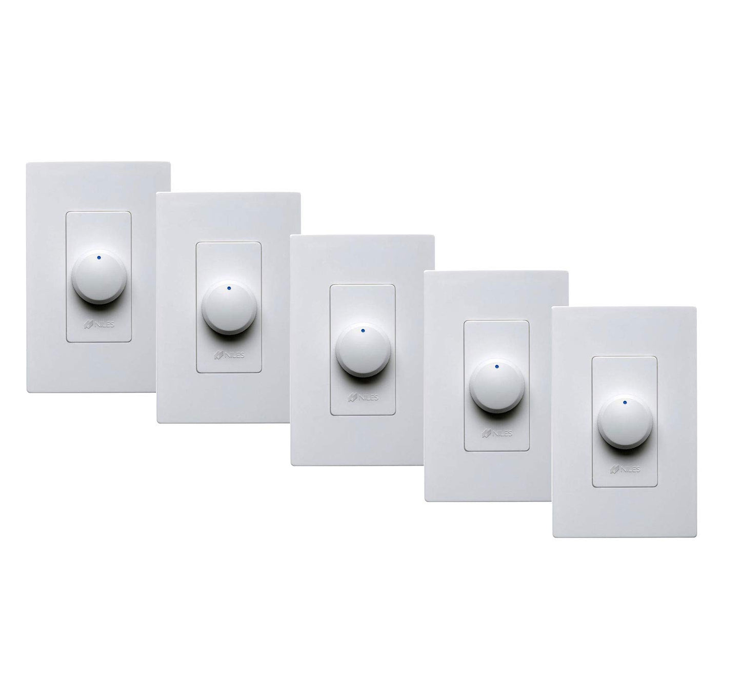 Niles 5 Pack VCS100K In Wall Rotary Switches, White, ON-ON Operation