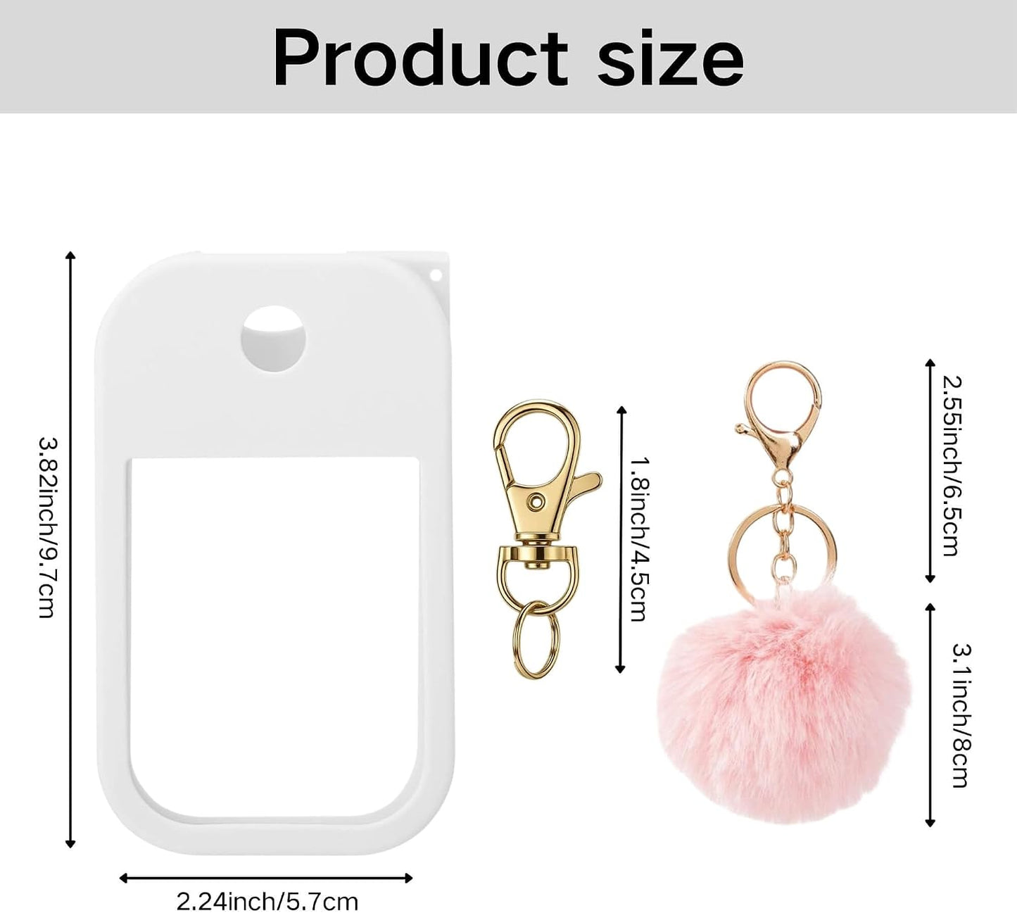 1 oz Hand Sanitizer Spray Case with Keychain, Protective Silicone Holder Compatible with Touchland Power Mist & Glow