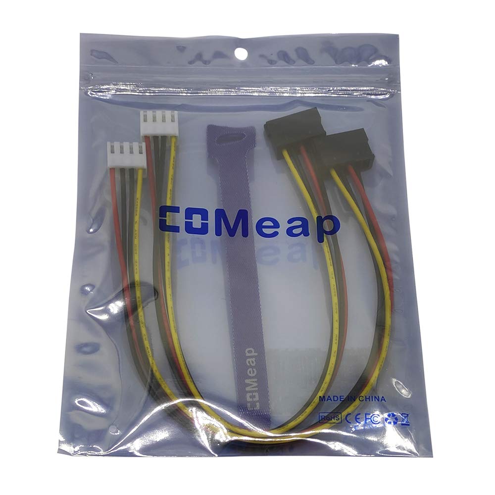 4 13-in(33cm) (2-Pack) COMeap SATA Power Cable for Hikvision Video Recorder, Pin to SATA Hard Drive HDD Power Adapter