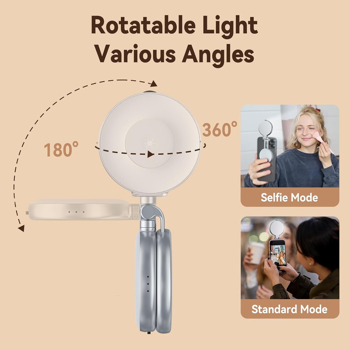 AFAITH C03 CRI97 360 Magnetic Selfie Ring Light, Phone Light Compatible with iPhone Magsafe, LED Selfie Ring Fill Light