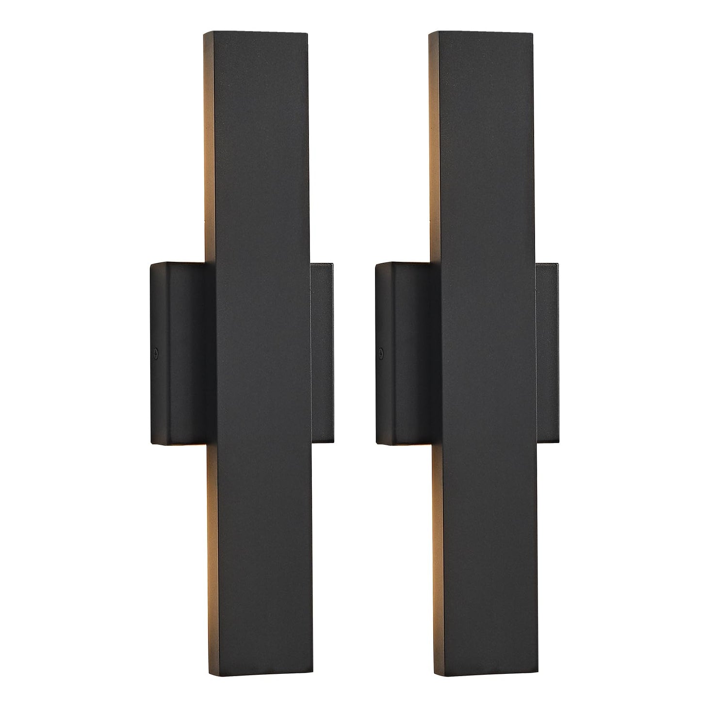 Outdoor Modern LED Wall Light Fixtures, Black Linear Exterior Wall Sconces 20W, Modern Porch Patio Light Fixture Waterproof Outdoor Wall Lights Outside Lights for House Garage Front Door Patio 2pack
