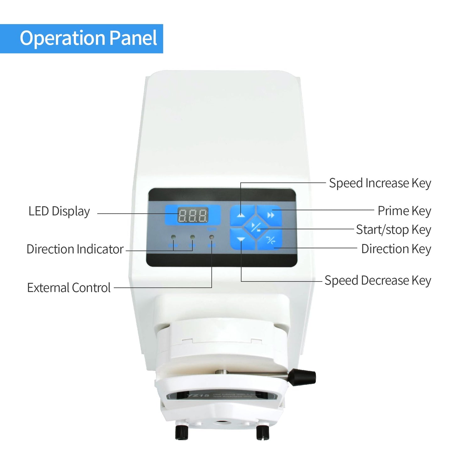 Peristaltic Pump Low Flow High Precision, 0.007-380 mL/min Variable Speed 0.1-100rpm Stepper Motor, Lab Dosing Pump for Pharmaceutical & Industrial Fluid Handling, BT100J-1A /YZ15-13A Pump Head