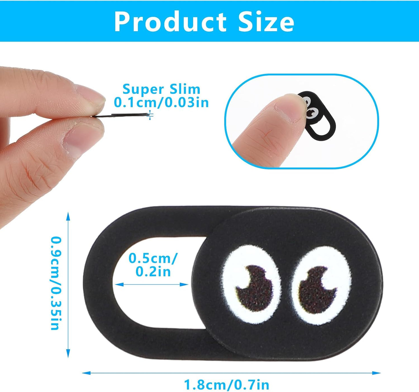 AOZUO 8PCS Thin Webcam Cover Slide, Phone Camera Cover Laptop Camera Blocker Slider Strong Adhesive Protect Privacy