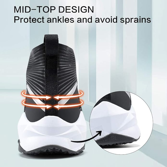 VITUOFLY Kids Basketball Shoes Boys Air Cushion Sneakers Girls Mid Top School Hoops Shoes Non-Slip Outdoor Sports Running Gym Comfortable Durable Little Kid/Big Kid