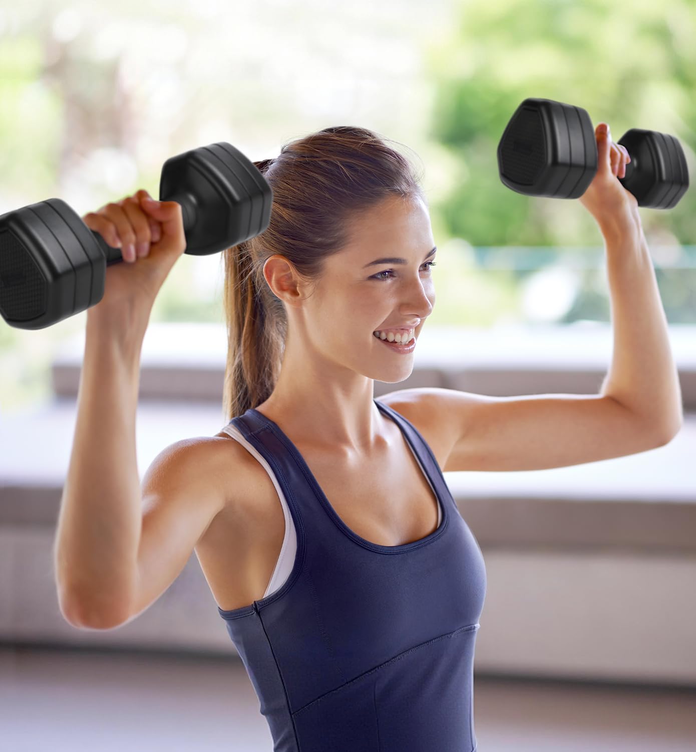 Adjustable Dumbbell Set of 2, 10LBS Hand Weights for Women Men 3-in-1 Free Weight Dumbbells Sets at Home, Each 1lb 3lb 5lb for Home Gym Exercise Workout Strength Training Equipments Black