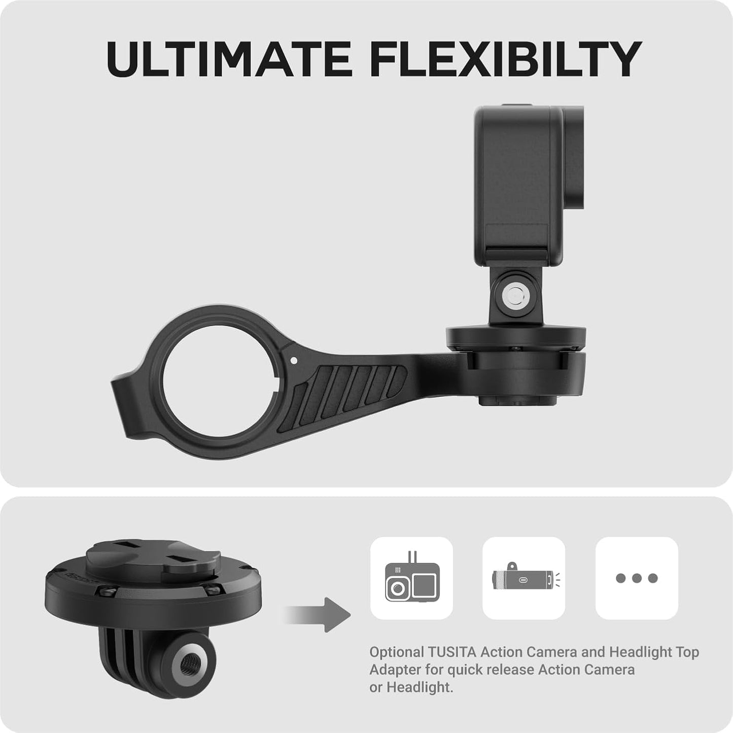 TUSITA Universal Action Camera and Headlight Mount Adapter for Garmin